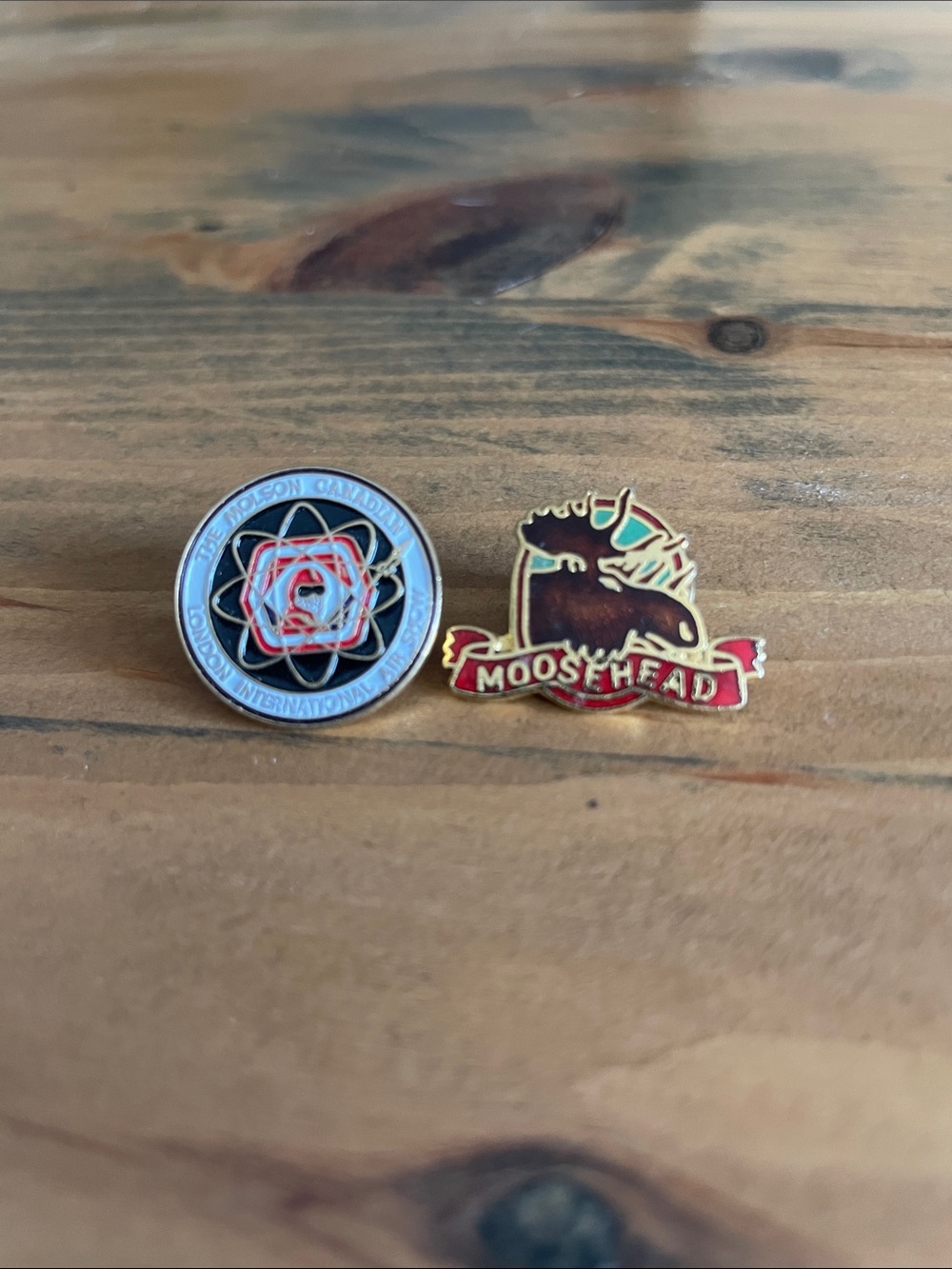 2 vintage beer pins